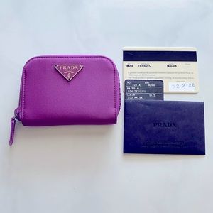 SOLD - EUC - Prada Tessuto Coin Purse in Malva (Fuchsia) - 100% Authentic